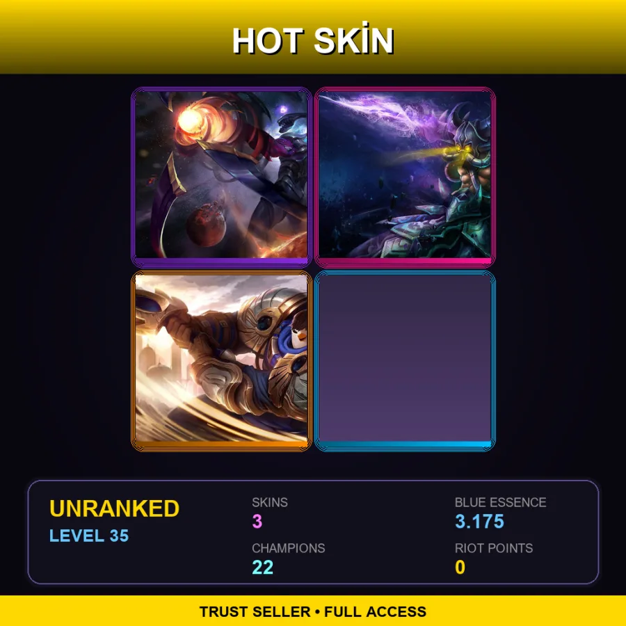 LAS | Lv35 | Unranked | 3 Skin | 22 Champ — Deep One Kassadin