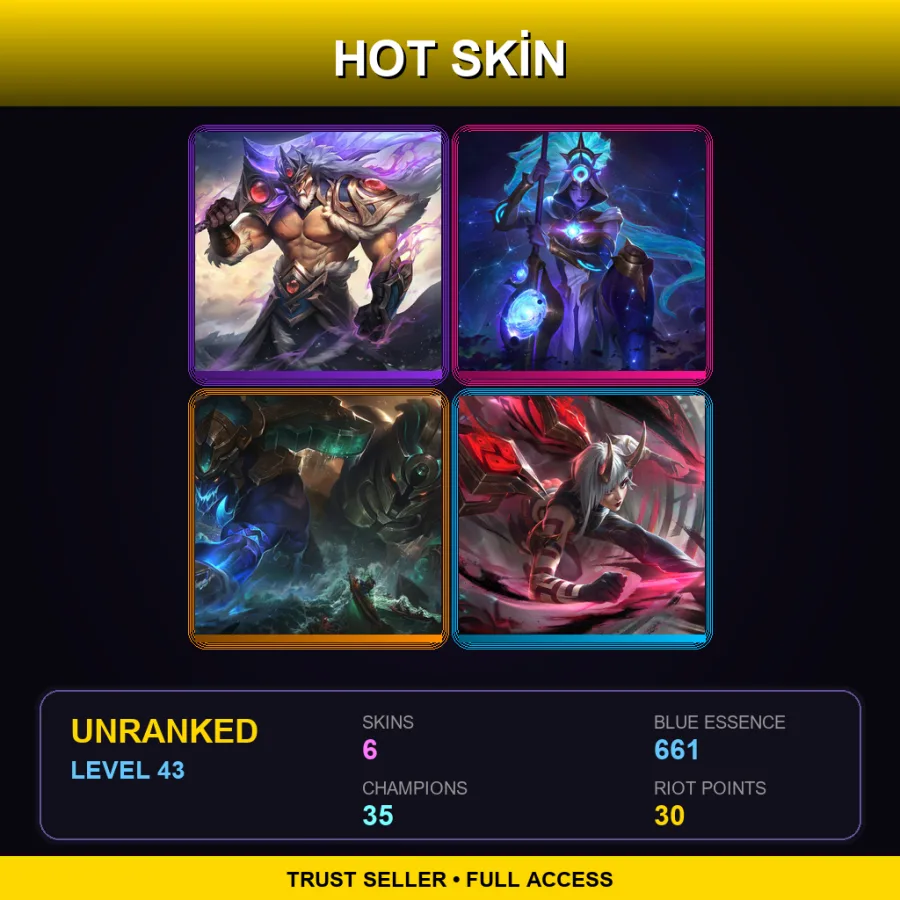EUW | Lv43 | Unranked | 6 Skin | 35 Champ — Cosmic Huntress Nidalee