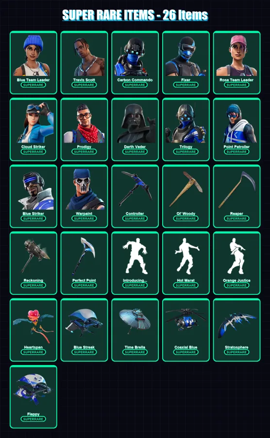 [PS4/PS5/XBOX/PC] | Blue Team Leader | Travis Scott | Carbon Commando | 313 skin | Lv3904