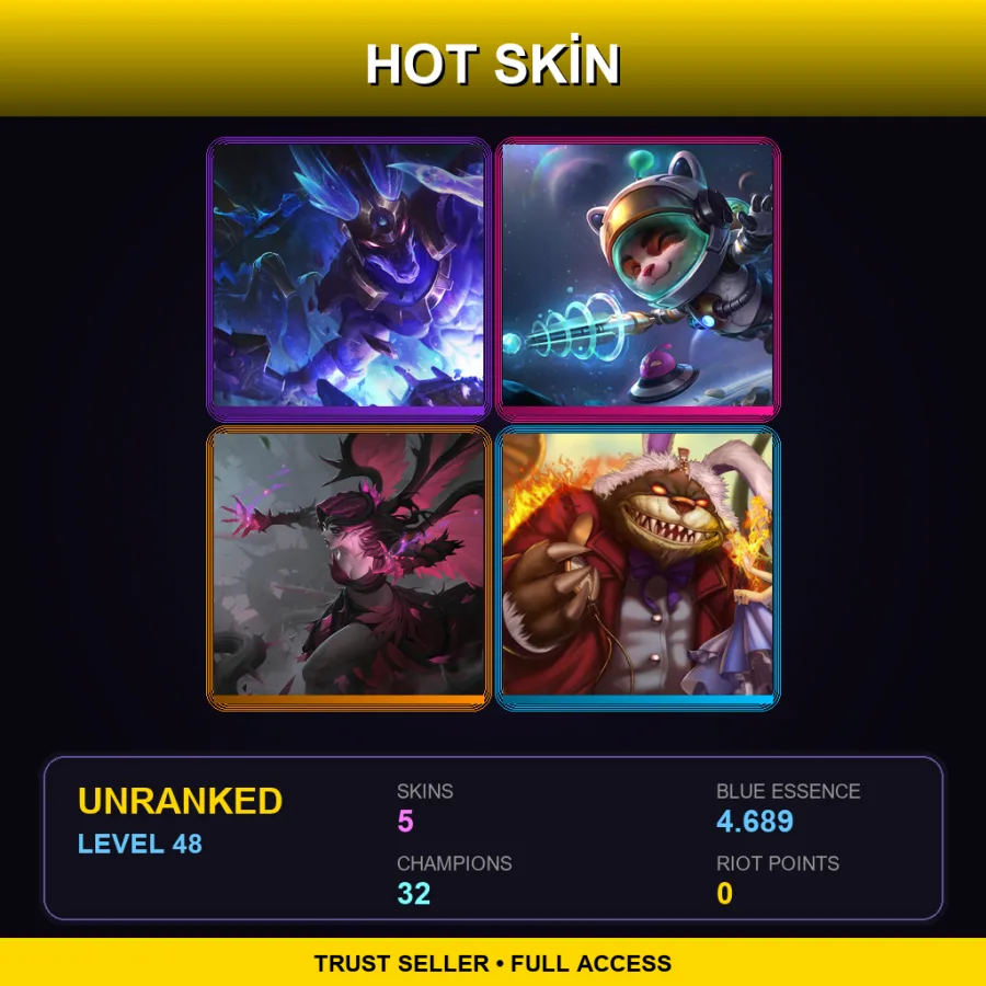 TR | Lv48 | Unranked | 5 Skin | 32 Champ