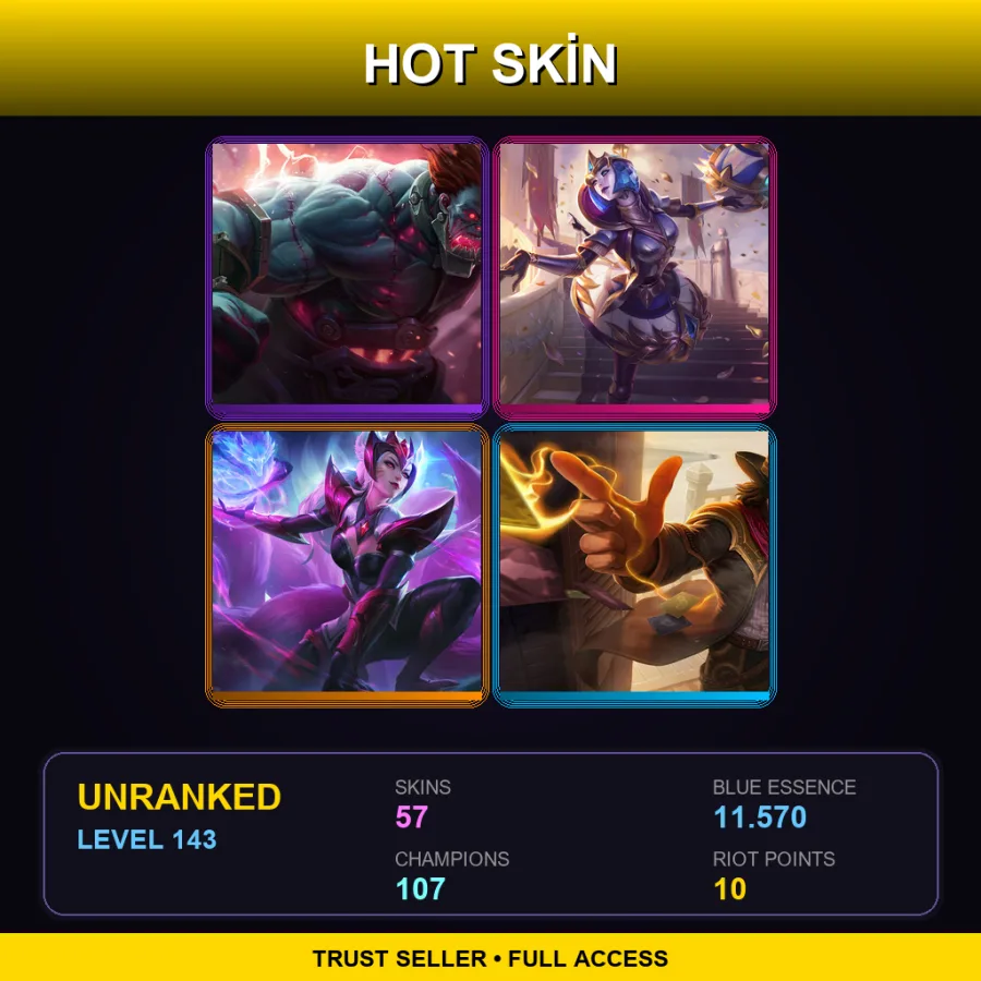SG | Lv143 | Unranked | 57 Skin | 107 Champ