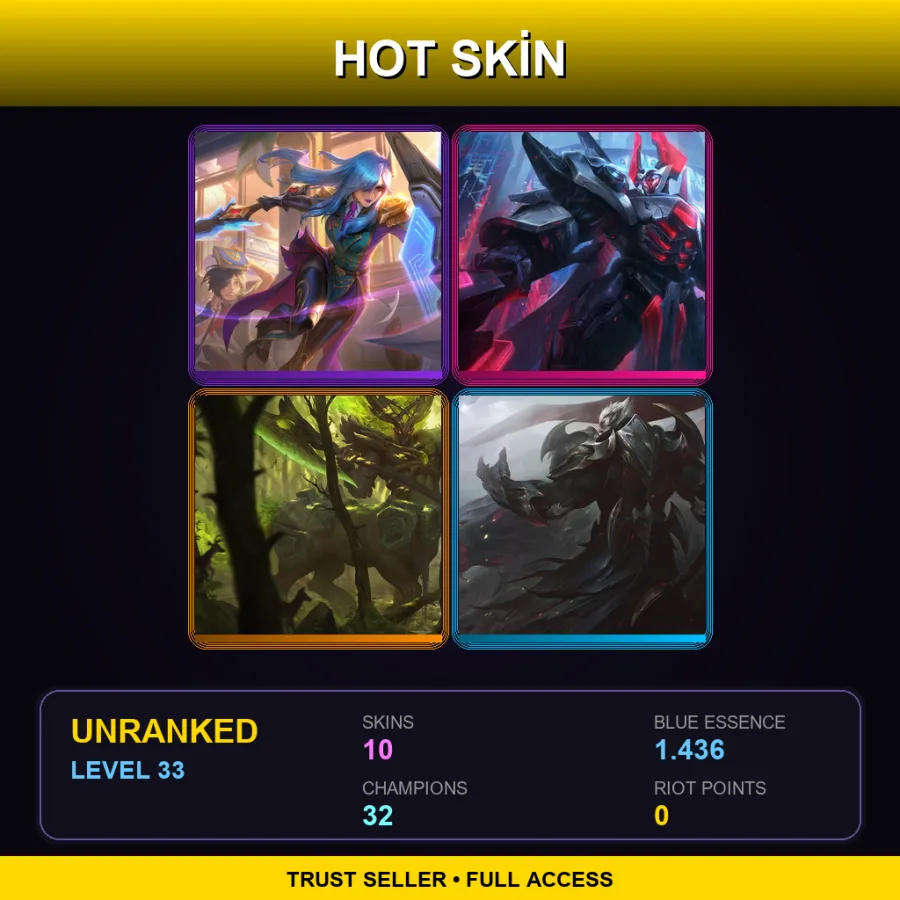 VN | Lv33 | Unranked | 10 Skin | 32 Champ