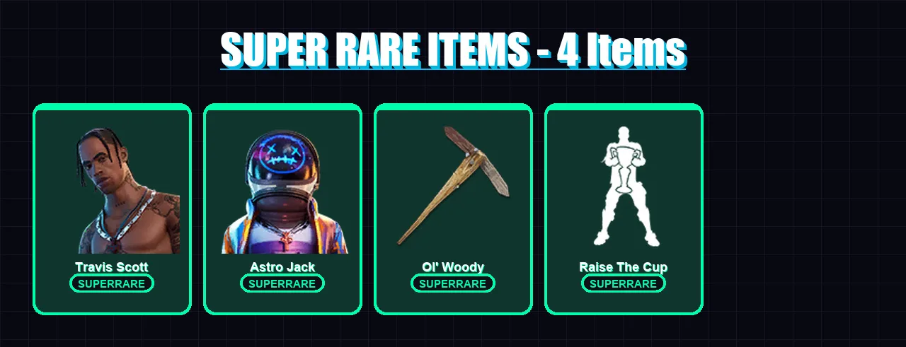 [PC/XBOX/PSN] | Travis Scott | Astro Jack | The Ageless | Eternal Knight | Joey | 208 skin | 231 pickaxe | 169 emote | 159 glider | Lv3746