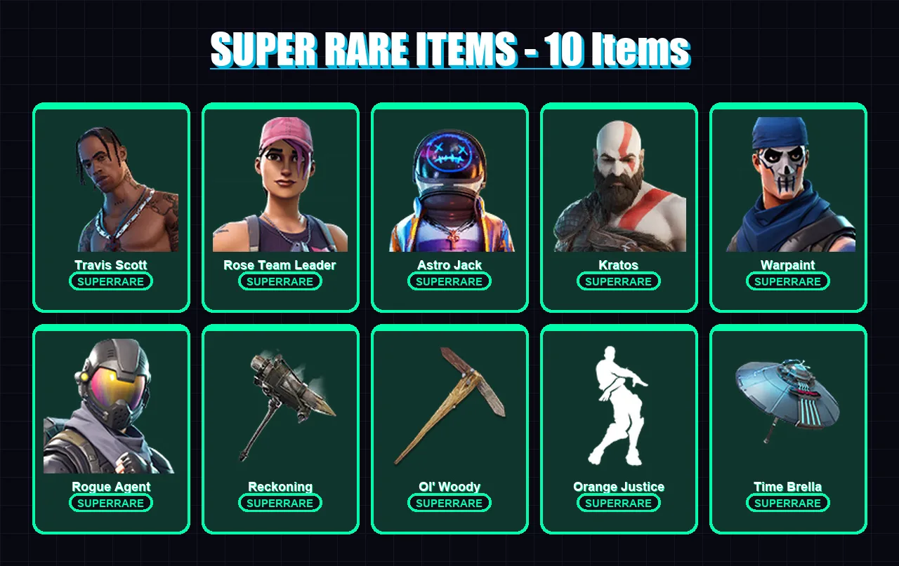 [PS4/PS5/PC] | Travis Scott | Rose Team Leader | Astro Jack | Kratos | Warpaint | 106 skin | 103 pickaxe | 82 emote | 100 glider | Lv1376