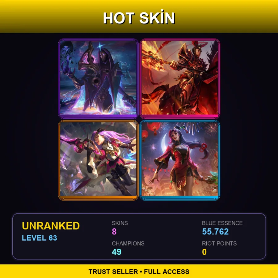 LAS | Lv63 | Unranked | 8 Skin | 49 Champ