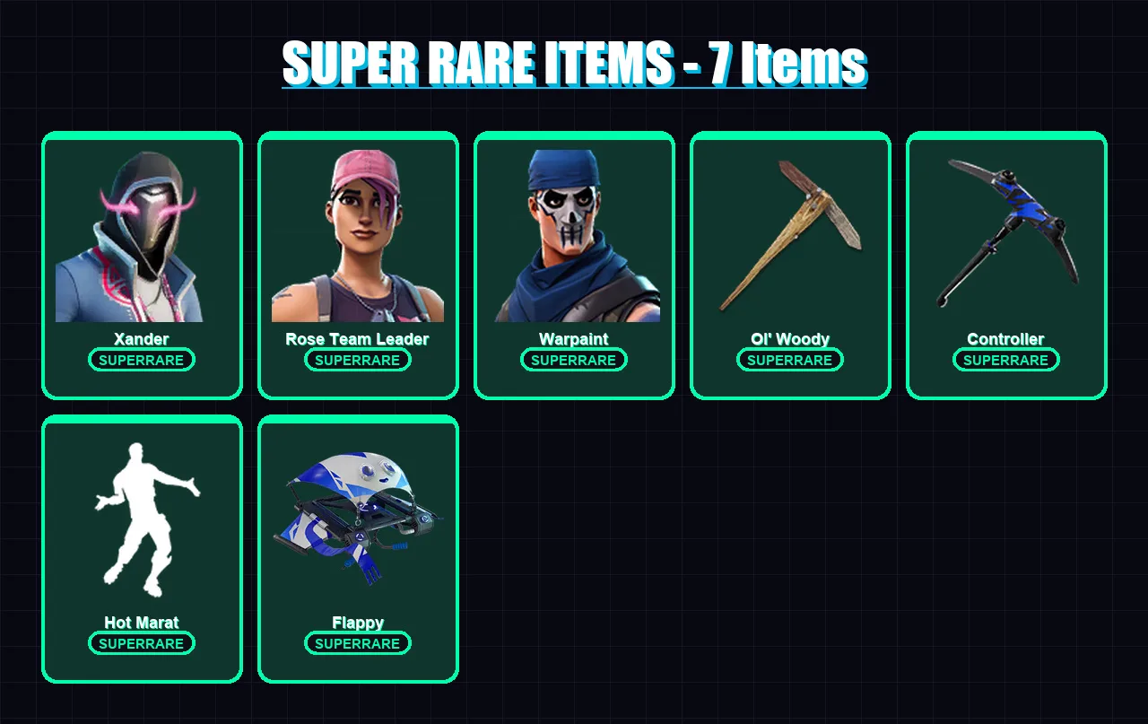 [PC/XBOX/PSN] | Xander | Rose Team Leader | Warpaint | Hybrid | The Foundation | 42 skin | 57 pickaxe | 51 emote | 55 glider | Lv901 — Fortnite account