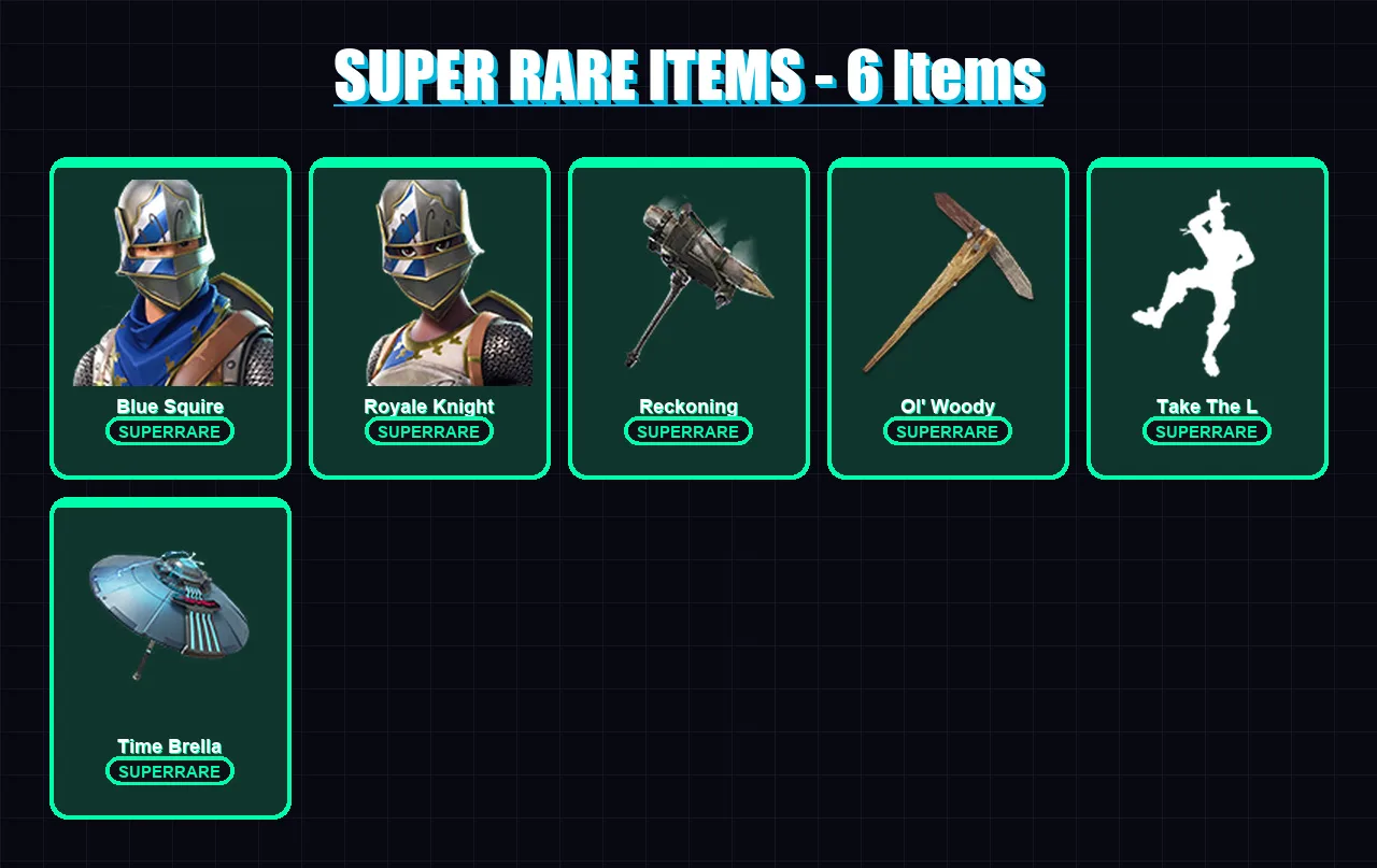 [PC/XBOX/PSN] | Blue Squire | Royale Knight | Omegarok | Era | Dark Voyager | 109 skin | 161 pickaxe | 115 emote | 121 glider | Lv1755