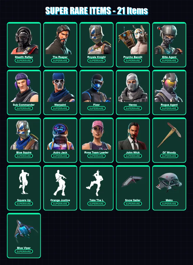 [PS4/PS5/XBOX/PC] | Stealth Reflex | The Reaper | Royale Knight | 112 skin | Lv1420