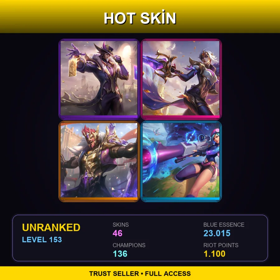 TR | Lv153 | Unranked | 46 Skin | 136 Champ — Sweetheart Rakan