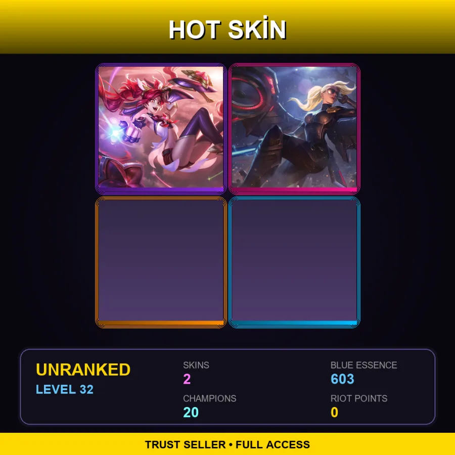 EUNE | Lv32 | Unranked | 2 Skin | 20 Champ — LoL account