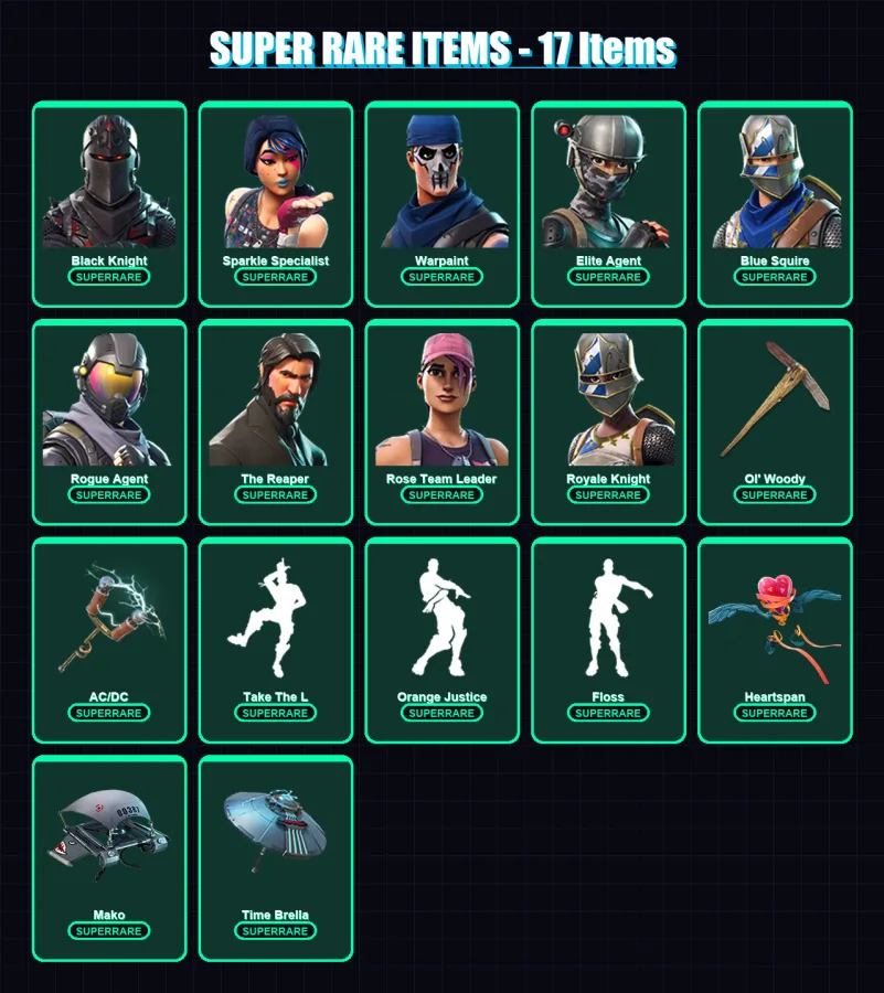 [PC/XBOX] | Black Knight | Sparkle Specialist | Warpaint | Elite Agent | Blue Squire | 122 skin | 138 pickaxe | 142 emote | 124 glider | Lv2008 — Fortnite account