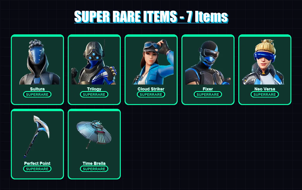 [PS4/PS5/XBOX/PC] | Sultura | Trilogy | Cloud Striker | Fixer | Neo Versa | 30 skin | 39 pickaxe | 45 emote | 40 glider | Lv677