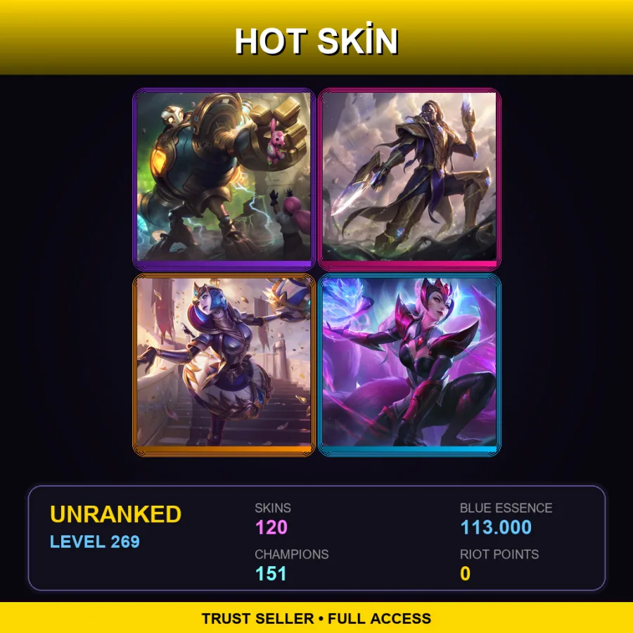 VN | Lv269 | Unranked | 120 Skin | 151 Champ