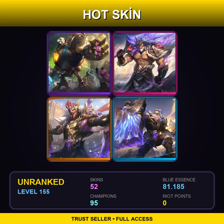 LAS | Lv155 | Unranked | 52 Skin | 95 Champ — Victorious Blitzcrank