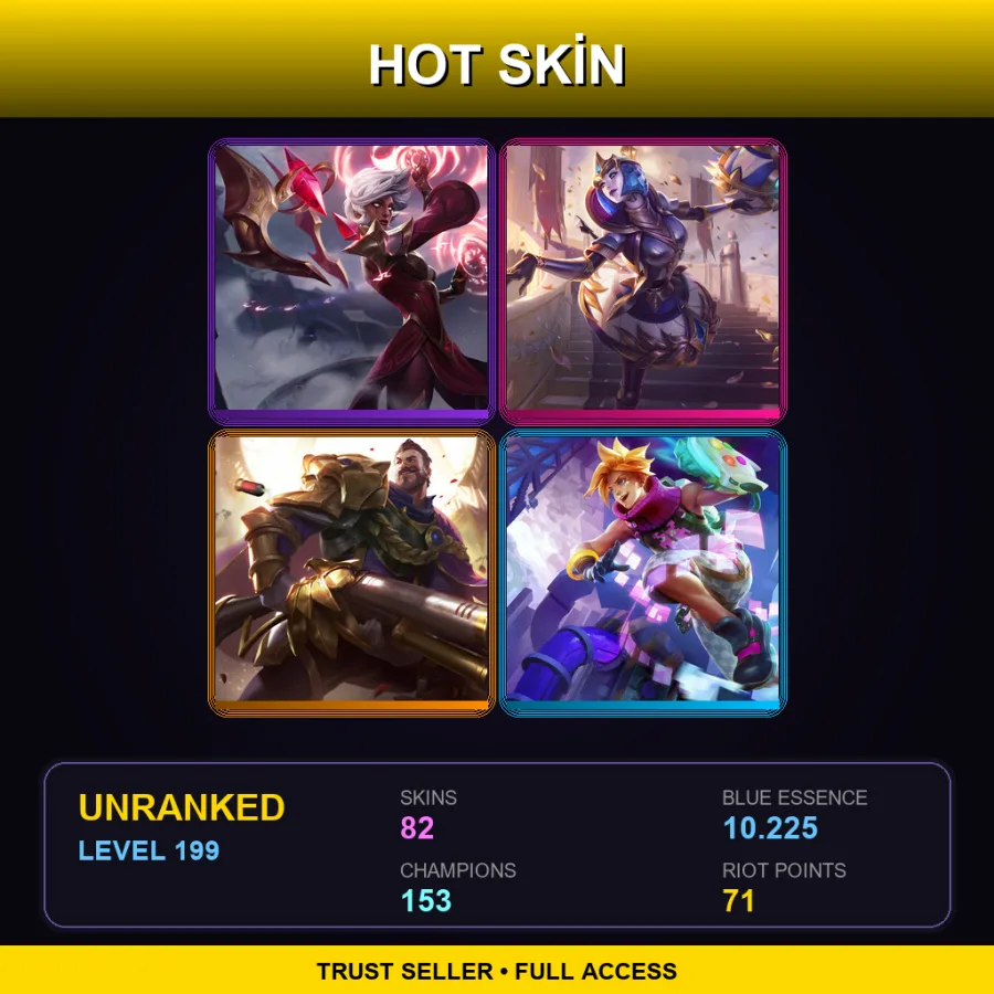 VN | Lv199 | Unranked | 82 Skin | 153 Champ