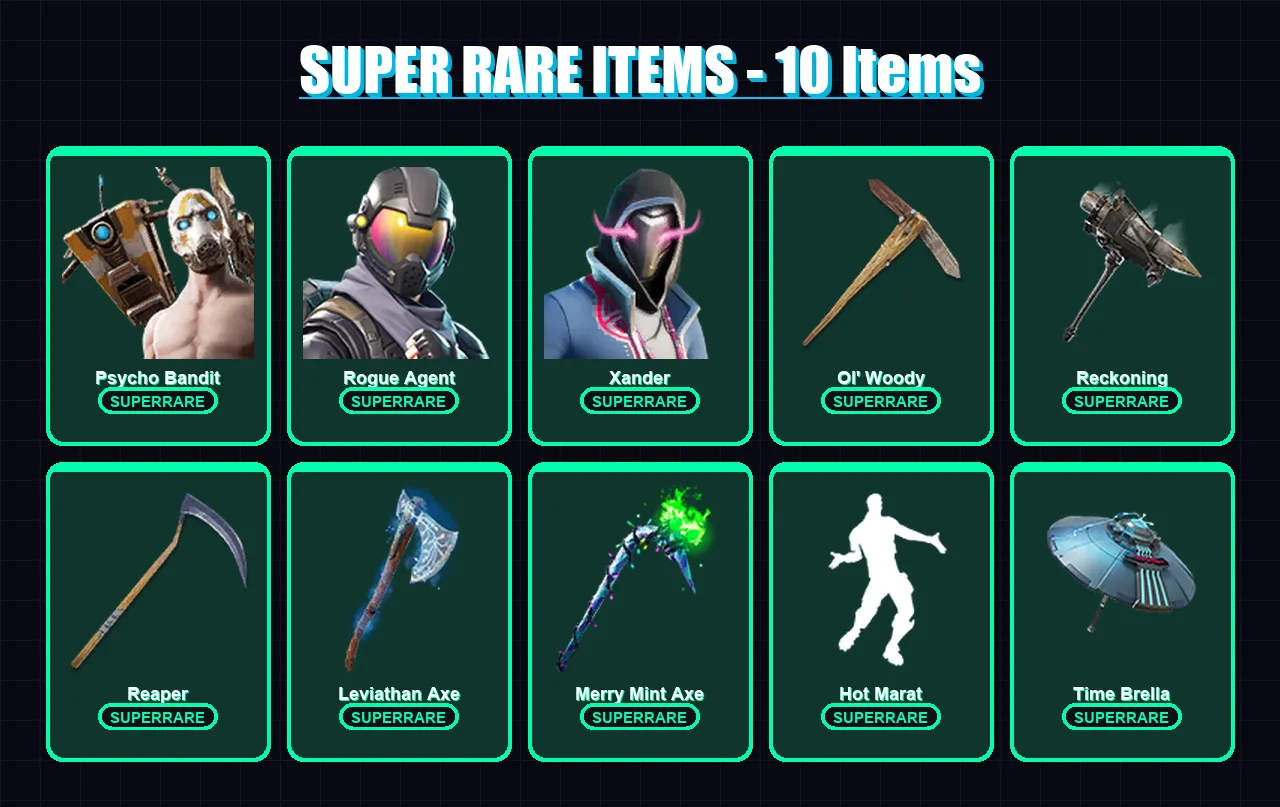 [PC/XBOX/PSN] | Psycho Bandit | Rogue Agent | Xander | The Ageless | Eternal Knight | 150 skin | 247 pickaxe | 156 emote | 182 glider | Lv5057 — Fortnite account