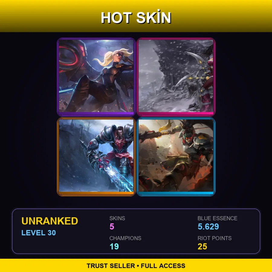 TR | Lv30 | Unranked | 5 Skin | 19 Champ
