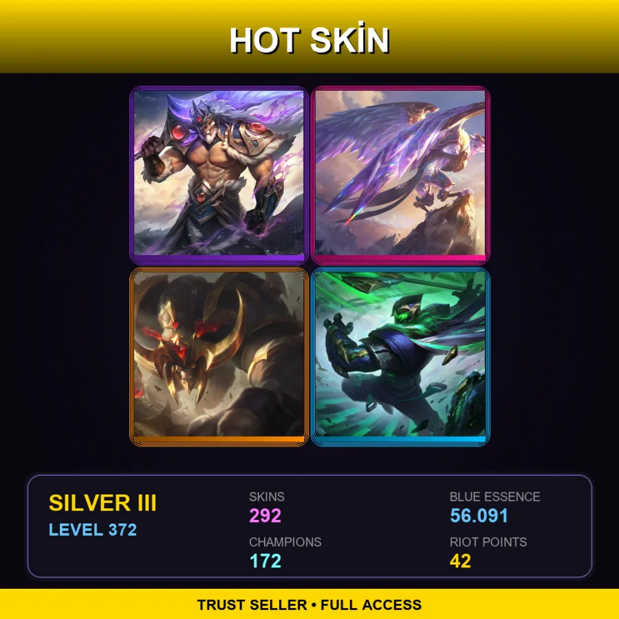 VN | Lv372 | Silver III | 292 Skin | 172 Champ