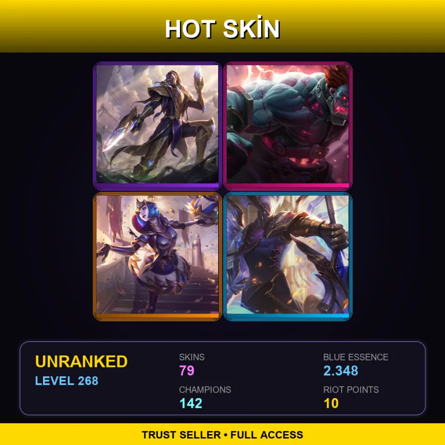 LAN | Lv268 | Unranked | 79 Skin | 142 Champ