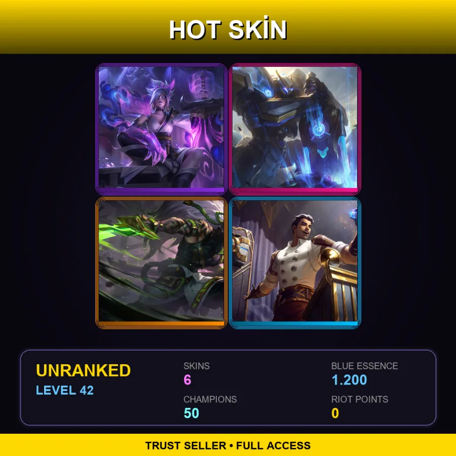 BR | Lv42 | Unranked | 6 Skin | 50 Champ