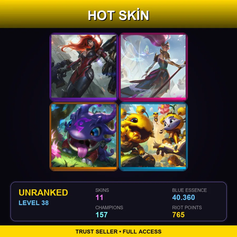 TW | Lv38 | Unranked | 11 Skin | 157 Champ