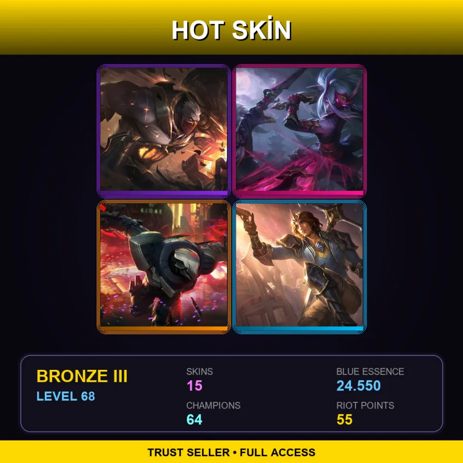TR | Lv68 | Bronze III | 15 Skin | 64 Champ — Imperial Xin Zhao
