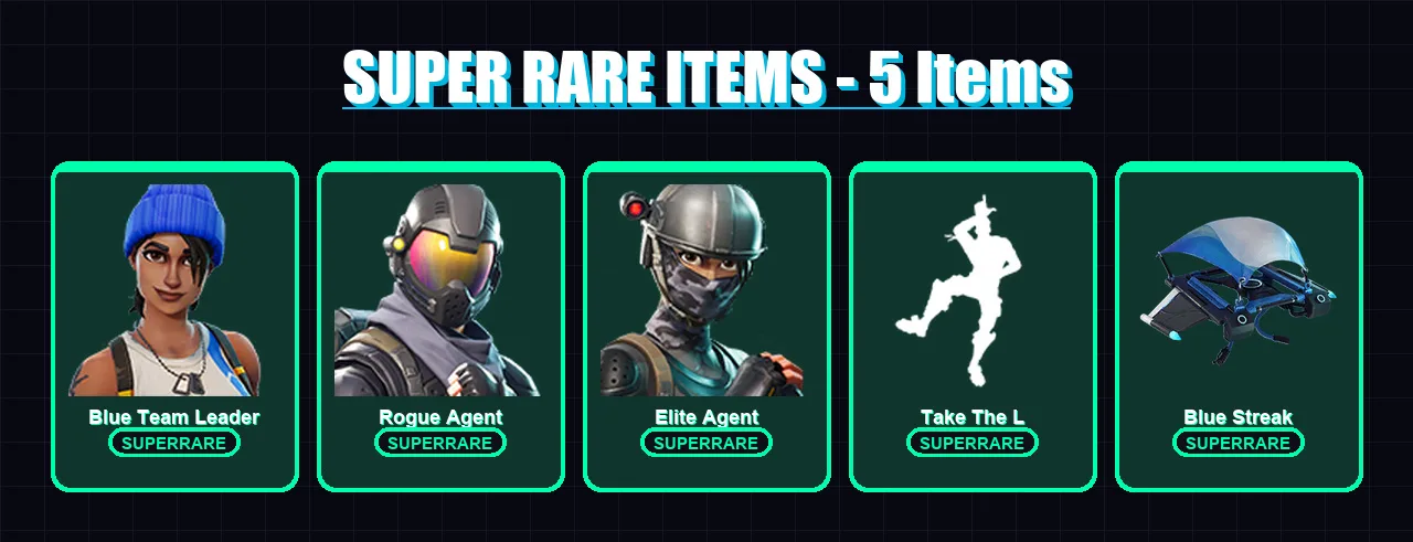 [SWITCH/XBOX/PC] | Blue Team Leader | Rogue Agent | Elite Agent | Kymera | The Ageless | 85 skin | 100 pickaxe | 77 emote | 75 glider | Lv953