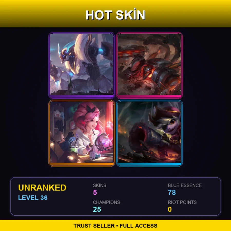 EUW | Lv36 | Unranked | 5 Skin | 25 Champ — Ssg Rakan