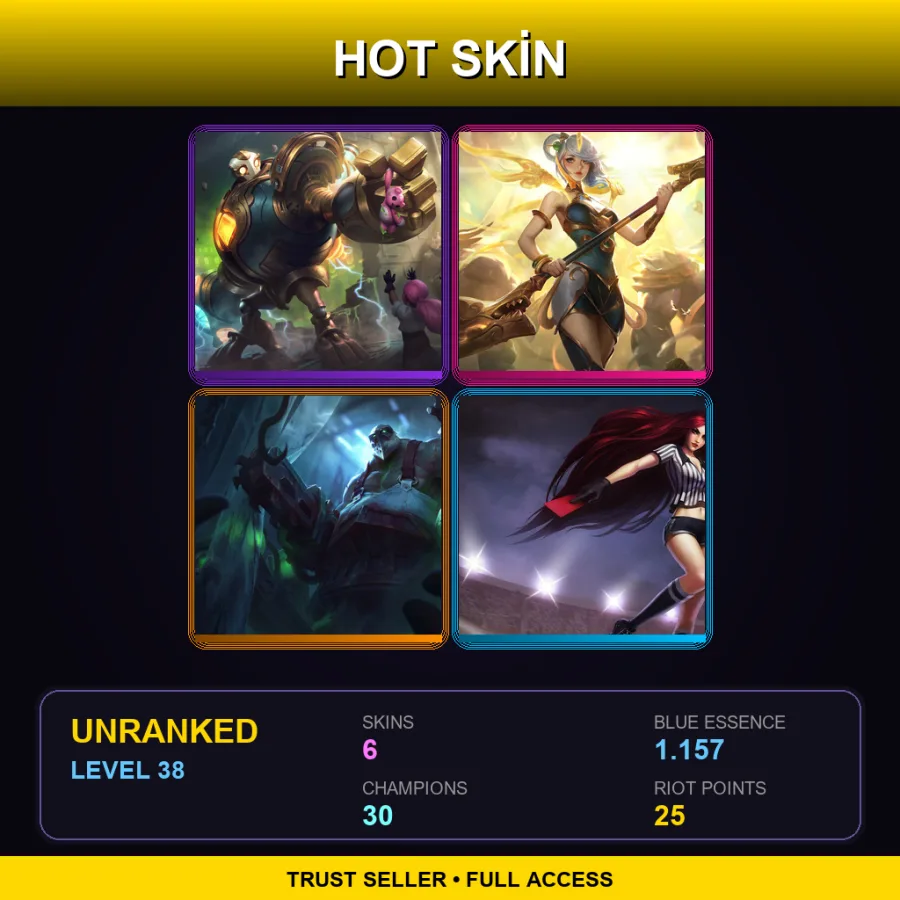 LAS | Lv38 | Unranked | 6 Skin | 30 Champ