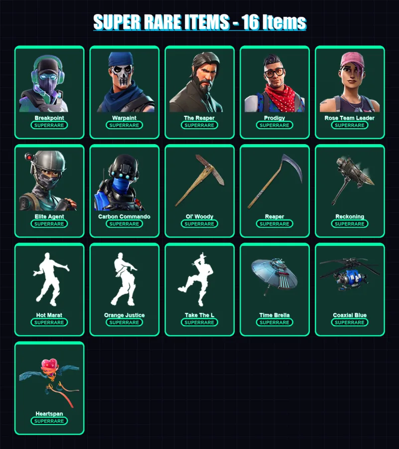 [PS4/PS5/XBOX/PC] | Breakpoint | Warpaint | The Reaper | Prodigy | Rose Team Leader | 151 skin | 82 pickaxe | 103 emote | 75 glider | Lv756 — Fortnite account