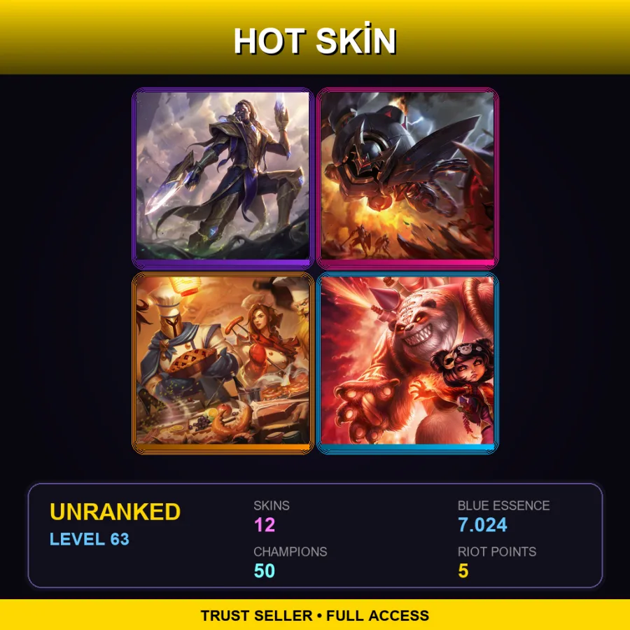 EUNE | Victorious Lucian | Lancer Rogue Blitzcrank | Barbecue Leona | Panda Annie | 12 Skin | 50 Champ | Lv63