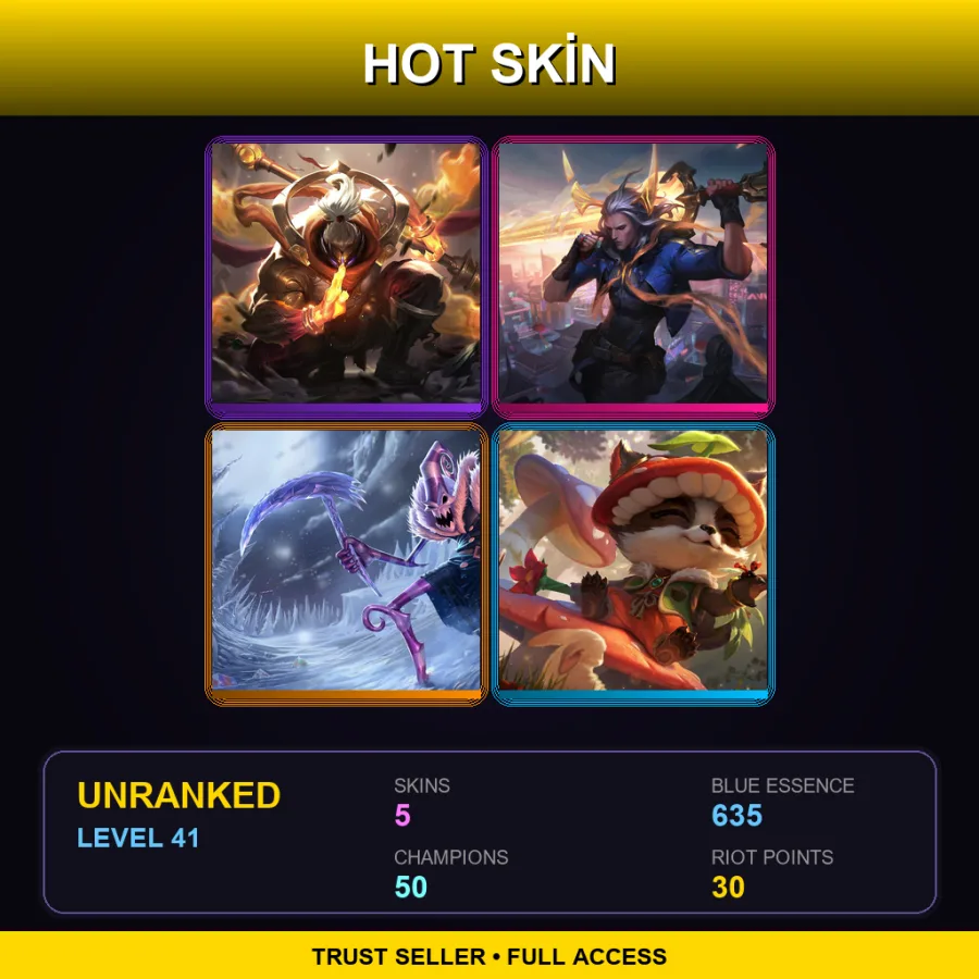 EUNE | Lv41 | Unranked | 5 Skin | 50 Champ