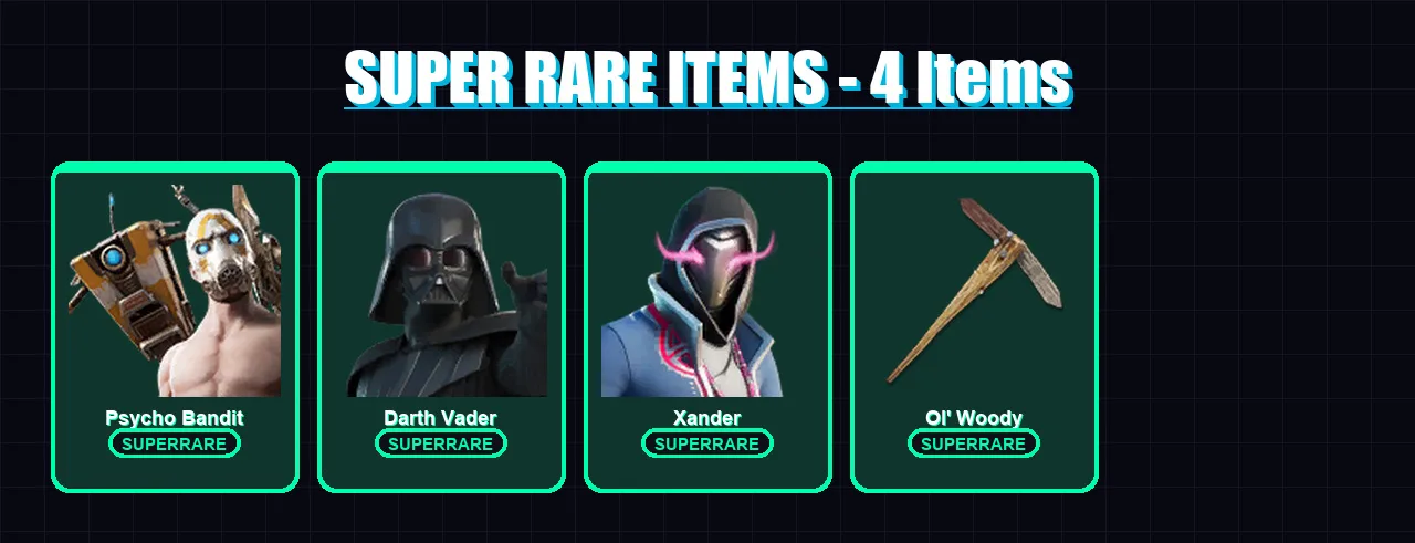 [PC/XBOX] | Psycho Bandit | Darth Vader | Xander | Mizuki | Paradigm (Reality-659) | 174 skin | 229 pickaxe | 155 emote | 142 glider | Lv1715