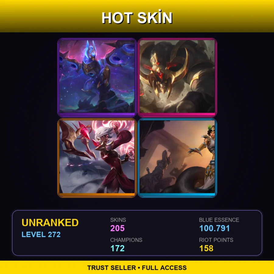 EUW | Lv272 | Unranked | 205 Skin | 172 Champ