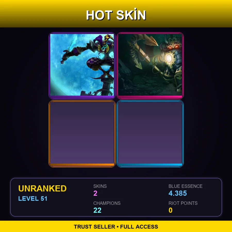 EUW | Lv51 | Unranked | 2 Skin | 22 Champ — LoL account