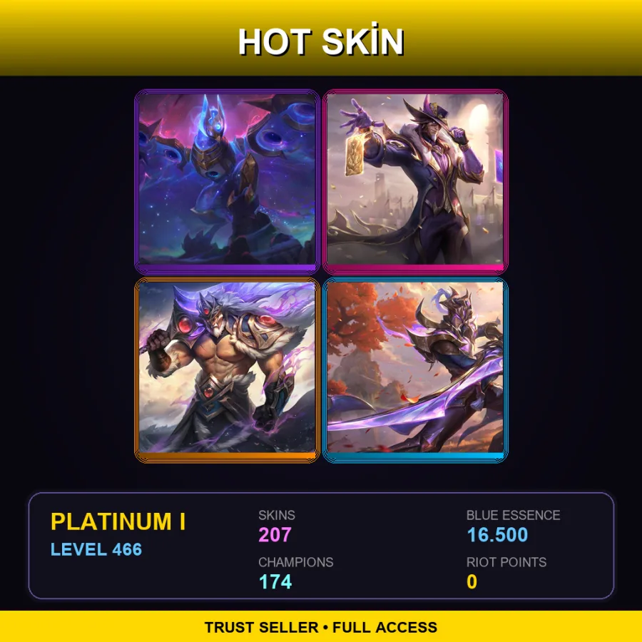 VN | Lv466 | Platinum I | 207 Skin | 174 Champ