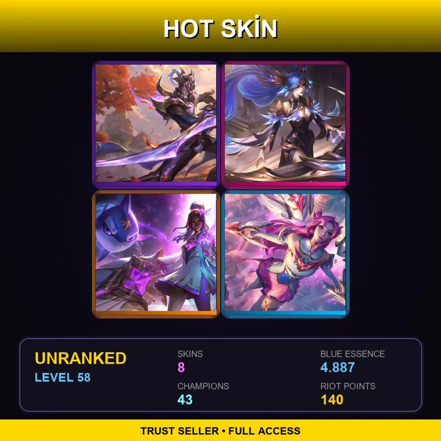 LAN | Lv58 | Unranked | 8 Skin | 43 Champ — Victorious Sona