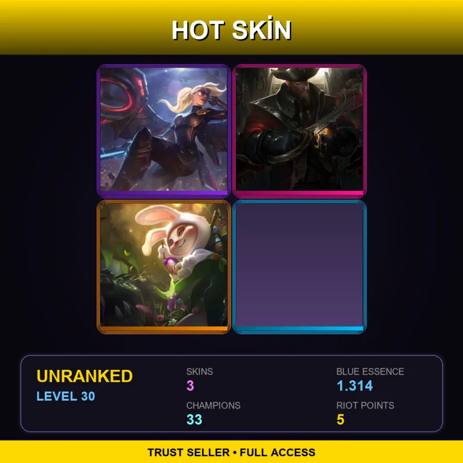 EUNE | Lv30 | Unranked | 3 Skin | 33 Champ