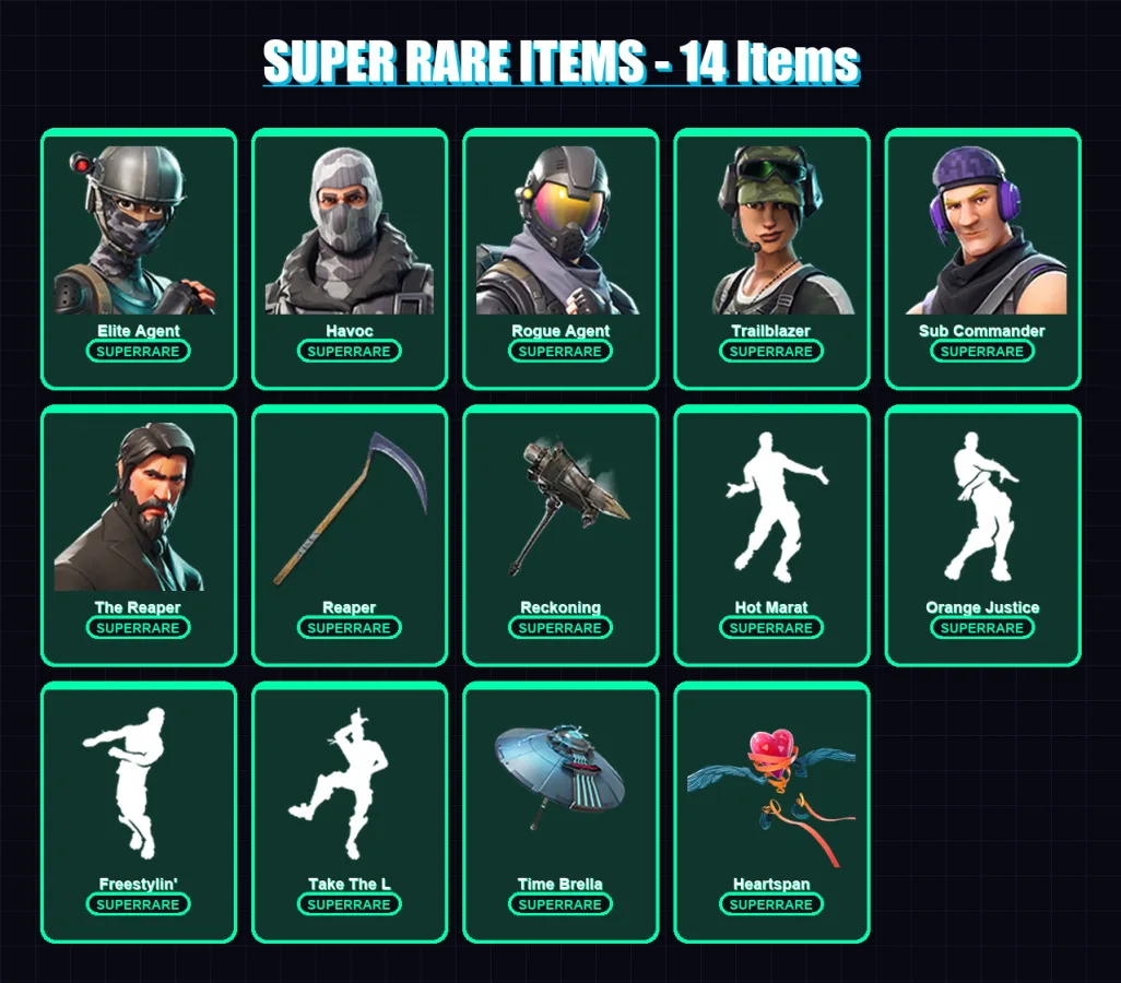 [PC/XBOX/PSN] | Elite Agent | Havoc | Rogue Agent | Trailblazer | Sub Commander | 135 skin | 152 pickaxe | 131 emote | 157 glider | Lv2251