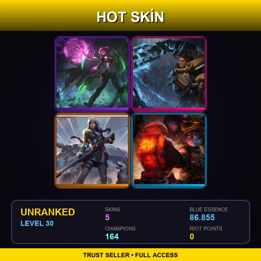 VN | Lv30 | Unranked | 5 Skin | 164 Champ — Blacksmith Poppy