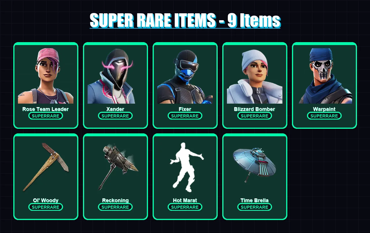 [PS4/PS5/XBOX/PC] | Rose Team Leader | Xander | Fixer | Blizzard Bomber | Warpaint | 183 skin | 207 pickaxe | 171 emote | 171 glider | Lv2492 — Fortnite account