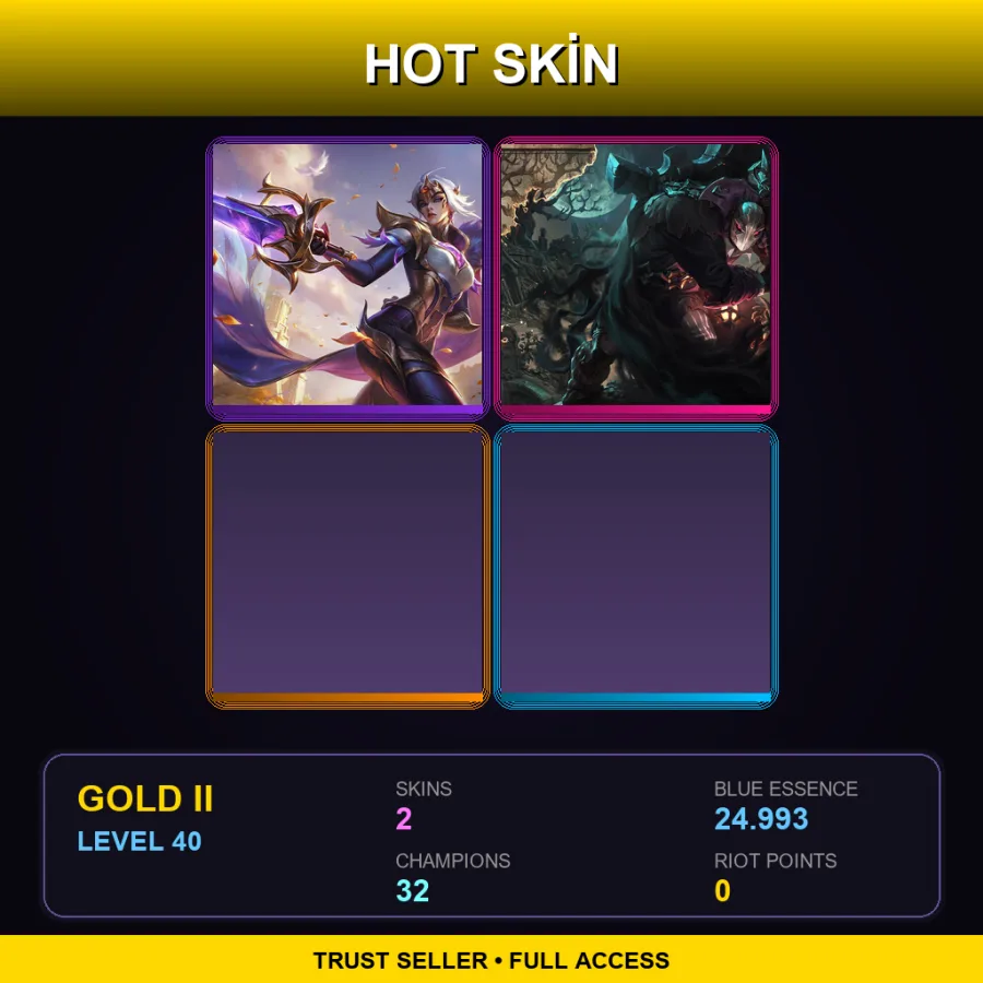 BR | Lv40 | Gold II | 2 Skin | 32 Champ