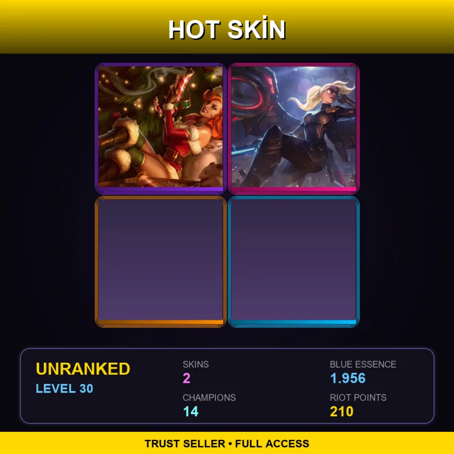 LAN | Candy Cane Miss Fortune | Riot Kayle | 2 Skin | 14 Champ | Lv30