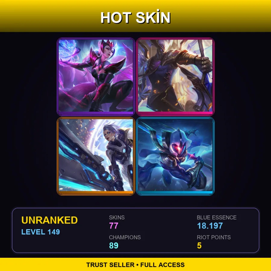 VN | Lv149 | Unranked | 77 Skin | 89 Champ — Elderwood Xayah