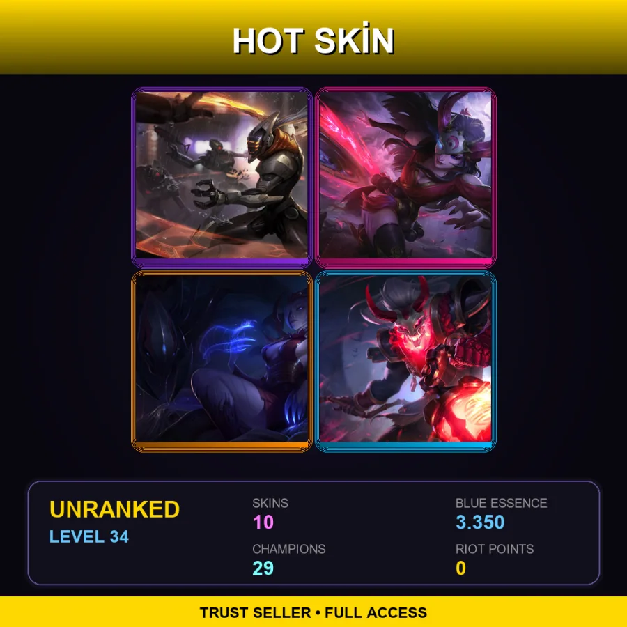 EUW | Lv34 | Unranked | 10 Skin | 29 Champ — Blood Moon Thresh