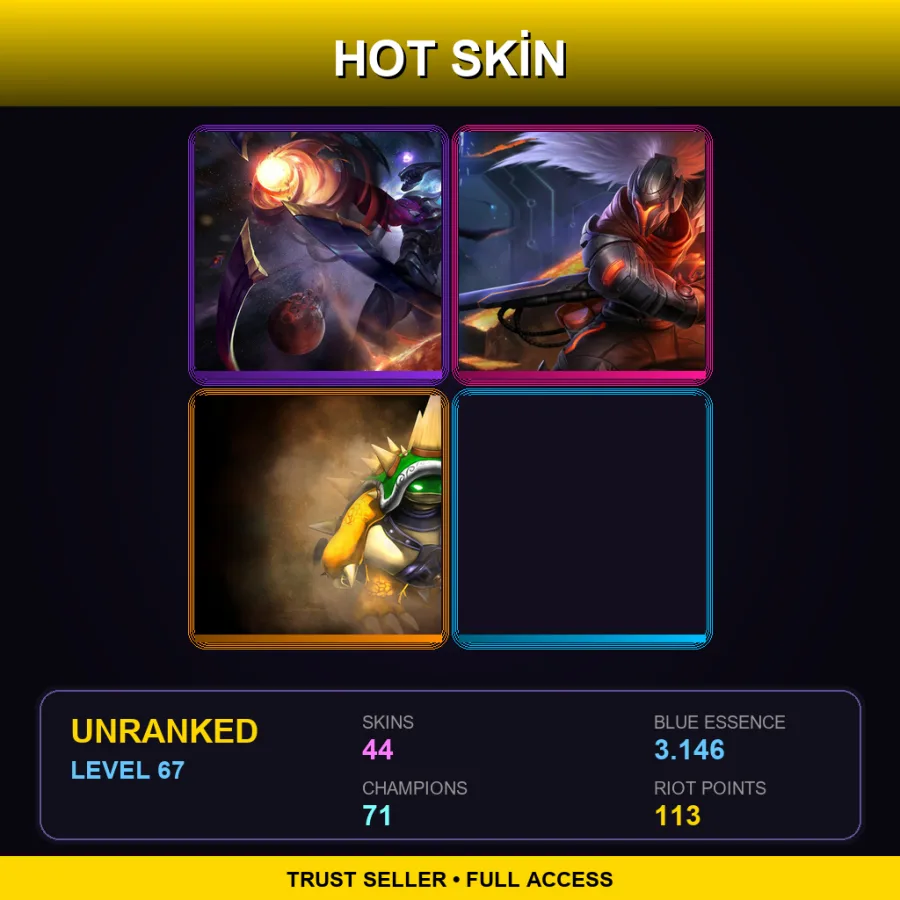 VN | Lv67 | Unranked | 44 Skin | 71 Champ