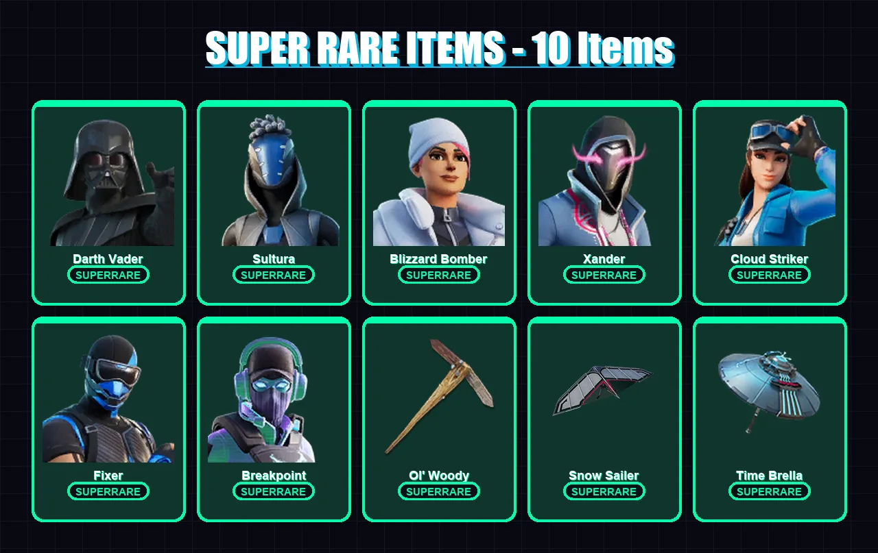 [PS4/PS5/XBOX/PC] | Darth Vader | Sultura | Blizzard Bomber | Xander | Cloud Striker | 162 skin | 195 pickaxe | 160 emote | 153 glider | Lv2885 — Fortnite account