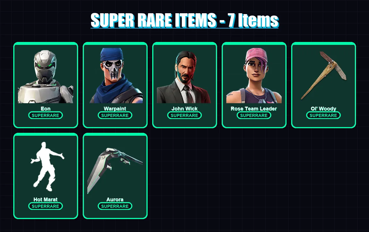 [PC/PSN] | Eon | Warpaint | John Wick | Rose Team Leader | Sorana | 84 skin | 77 pickaxe | 76 emote | 60 glider | Lv881