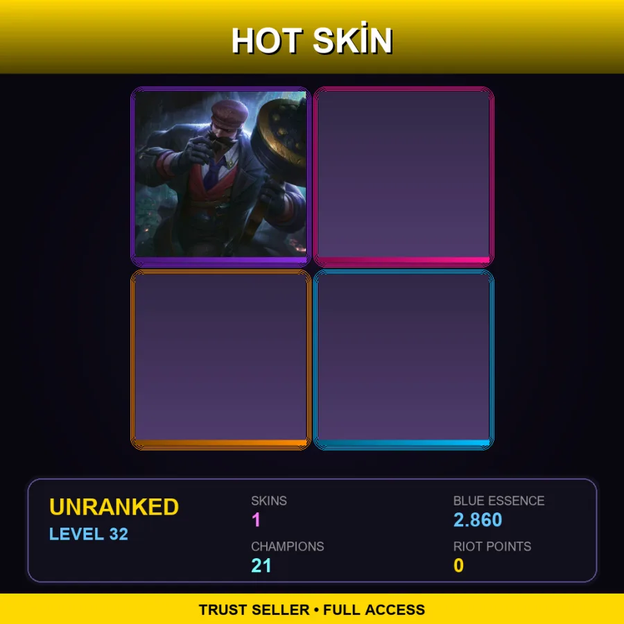 LAN | Lv32 | Unranked | 1 Skin | 21 Champ