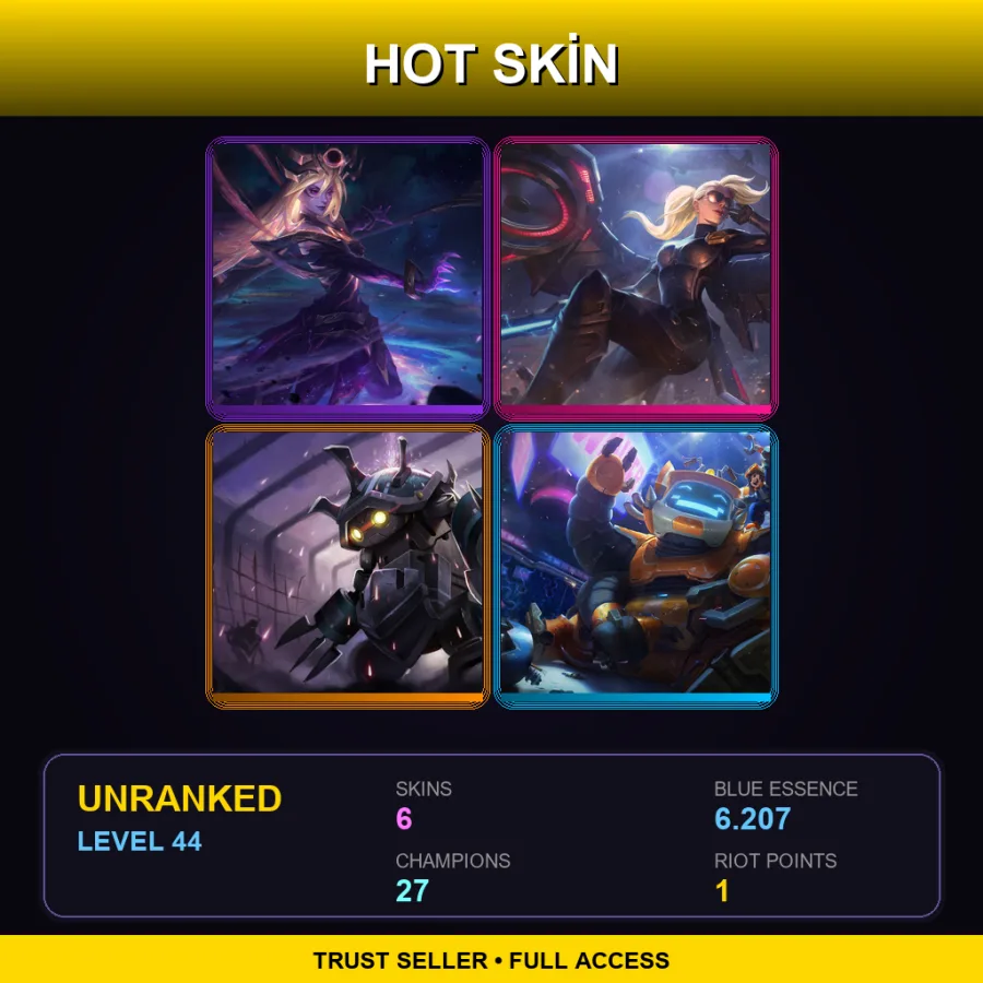 EUW | Lv44 | Unranked | 6 Skin | 27 Champ